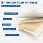 Folding Bed with Memory Foam Mattress and Metal Frame - Image 5