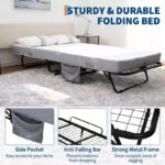 Folding Bed with Memory Foam Mattress and Metal Frame - Image 8