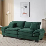 Corduroy Sofa Sleeper Loveseat with Pillows - Image 42