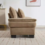 Corduroy Sofa Sleeper Loveseat with Pillows - Image 56
