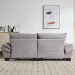 Corduroy Sofa Sleeper Loveseat with Pillows - Image 63