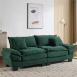 Corduroy Sofa Sleeper Loveseat with Pillows - Image 40