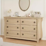 Wide 6-Drawer Wooden Dresser with Textured Front - Image 14