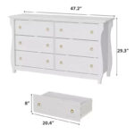 Wide 6-Drawer Wooden Dresser with Textured Front - Image 2