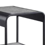 21 Inch Modern End Table with Open Shelves, Wood, Gray, Black - Image 4