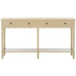 2-Drawer Console Table with Open Shelf – Natural Finish - Image 2