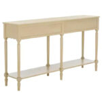 2-Drawer Console Table with Open Shelf – Natural Finish - Image 7