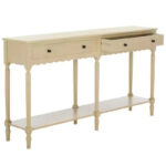 2-Drawer Console Table with Open Shelf – Natural Finish - Image 9