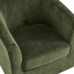 Modern Wooden 360 Swivel Velvet Upholstered Accent Chair - Image 16