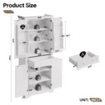 72 Inch Tall Kitchen Pantry Storage Cabinet with Doors and Shelves, Food Pantry Cabinet with Motion Sensor Light - Image 12