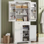 72 Inch Tall Kitchen Pantry Storage Cabinet with Doors and Shelves, Food Pantry Cabinet with Motion Sensor Light - Image 13