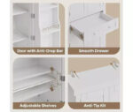72 Inch Tall Kitchen Pantry Storage Cabinet with Doors and Shelves, Food Pantry Cabinet with Motion Sensor Light - Image 15