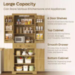 72 Inch Tall Kitchen Pantry Storage Cabinet with Doors and Shelves, Food Pantry Cabinet with Motion Sensor Light - Image 5