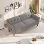 89" Convertible Futon Sofa Bed with Adjustable Backrest and Armrests - Image 12