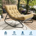Oversized Egg Rocking Chair with Cushion - All Weather Indoor Outdoor Rocking Chair - Image 12