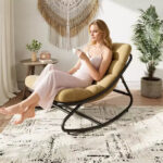 Oversized Egg Rocking Chair with Cushion - All Weather Indoor Outdoor Rocking Chair - Image 13