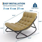 Oversized Egg Rocking Chair with Cushion - All Weather Indoor Outdoor Rocking Chair - Image 14