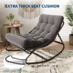 Oversized Egg Rocking Chair with Cushion - All Weather Indoor Outdoor Rocking Chair - Image 17