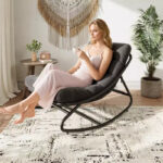 Oversized Egg Rocking Chair with Cushion - All Weather Indoor Outdoor Rocking Chair - Image 19
