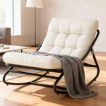 Oversized Egg Rocking Chair with Cushion - All Weather Indoor Outdoor Rocking Chair