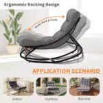 Oversized Egg Rocking Chair with Cushion - All Weather Indoor Outdoor Rocking Chair - Image 24
