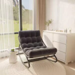 Oversized Egg Rocking Chair with Cushion - All Weather Indoor Outdoor Rocking Chair - Image 8
