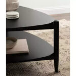 Triangular Two-Tier Wood Coffee Table, 32x31x17, Black - Image 8