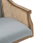 Swivel Barrel Task Chair with Rattan Arms and Foam Cushion - Image 13
