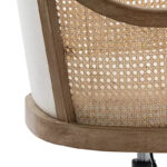 Swivel Barrel Task Chair with Rattan Arms and Foam Cushion - Image 23